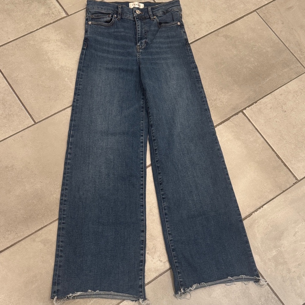 Frame Denim Med Blue Wide Leg Jeans